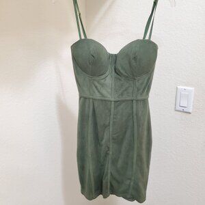 Corset Style Faux Suede Dress